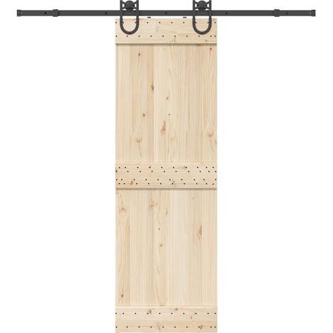 Schiebetürbeschlag-Set 200 cm Stahl Schwarz