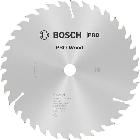 Bosch PRO Wood Circular Saw Blade 184 x 2.6 x 16 mm T36 2608640818