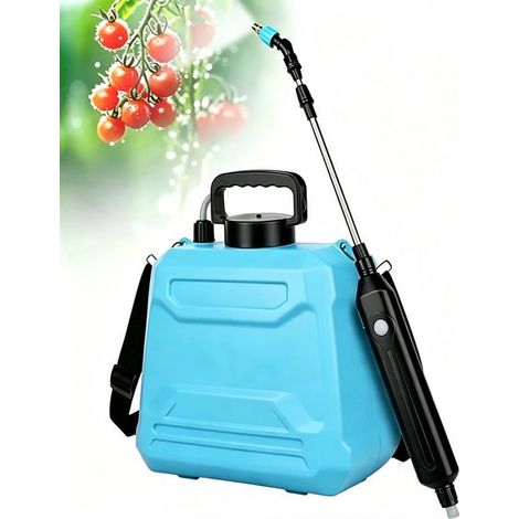 Pulvérisateur de jardin à dos - Pulvérisateur à pression sur batterie - Arroseur de jardin électrique 9 L - 3 buses réglables - Bleu - Rechargeable par USB avec tuyau d'arrosage de 1 m - Pour l'arrosa (1/5)