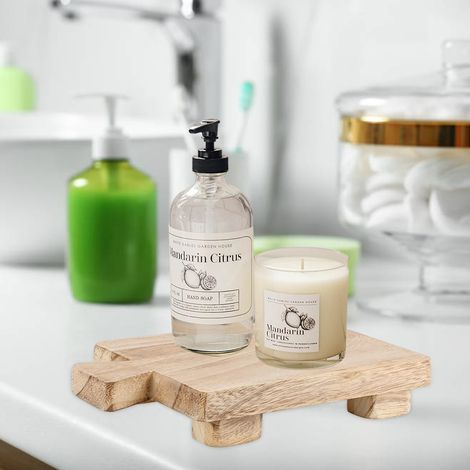 1 socle en bois pour porte-savon de salle de bain, objet décoratif original pour tabouret de cuisine, comme illustré sur la photo. (1/5)
