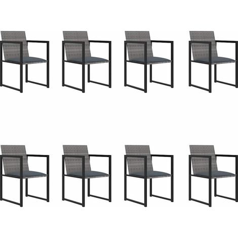 Maison Exclusive - Set da Pranzo da Giardino 9 pz con Cuscini in Polyrattan Grigio (1/5)