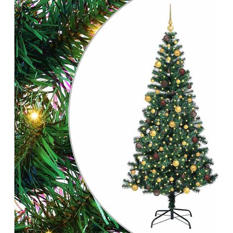 Künstlicher vorbeleuchteter Weihnachtsbaum Grün 210 cm vidaXL (1/5)