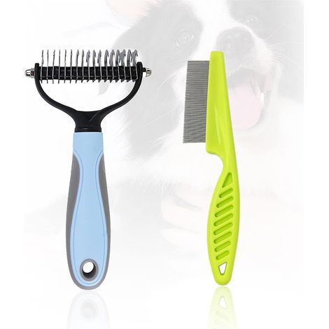 Outil de démêlage pour le toilettage des animaux de compagnie avec peigne à aiguilles pour chiens et chats - Élimine le sous-poil mort et les nœuds (1/5)