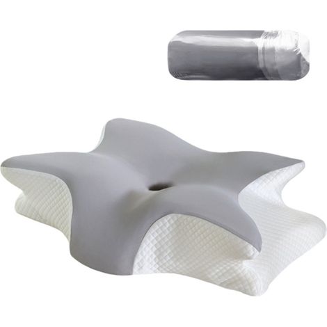 Oreiller Papillon à Mémoire de Forme 60x40x13cm - Soutien Cervical Ergonomique pour un Sommeil Profond (1/5)