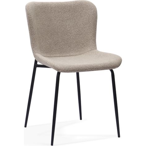 ELVMI Lot de 2 Chaises de Salle à Manger à Dossier Haut Arrondi, pour Salon, Tissu et Métal, Kaki (1/5)