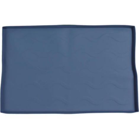 Tapis De Gril, Couvercle Supérieur De Plaque De Cuisson en Pierre Noire en Silicone, Tapis De Protection pour Barbecue, Accessoires De Protection pour Terrasses Et Patios(Dark blue-22 Pouces) (1/5)