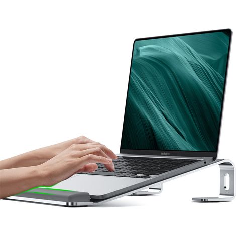 1 Support ordinateur portable, aluminium, ergonomique, pliable, 10-17 pouces, bureau maison (1/5)