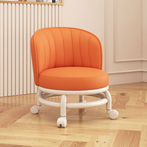 Niedriger Rollhocker mit Rückenstütze, um 360 Grad drehbare Räder für Zuhause, Büro, Garage und Fitness