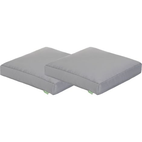 Gardenista - Cuscino per esterni, cuscini da pavimento resistenti all'acqua per giardino, 60x60x10 cm comodo cuscino per sedia da giardino - Argento 2pz