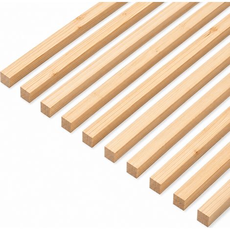 Baguettes carrées pin brut 10x10x900 mm 10 pièces (1/5)