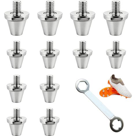 12 Pièces Crampons de Football en Aluminium, Pointes Métalliques de Rugby, Clous de Rechange à Visser pour Chaussures de Sport 11 mm, 13 mm (2 Tailles) (1/5)
