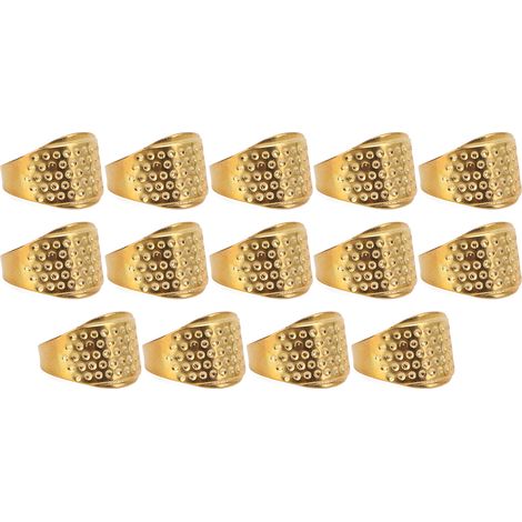 Ring Thimble Round Gold Adjustable Size Copper Sewing Repairing Hand Made Ring Thimble Sewing Accessories (1/5)