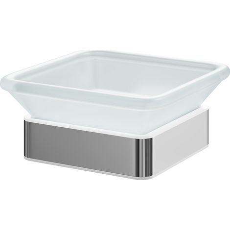 Taurus Polished Chrome and Frosted Glass Wall Mounted Soap Dish (1/5)