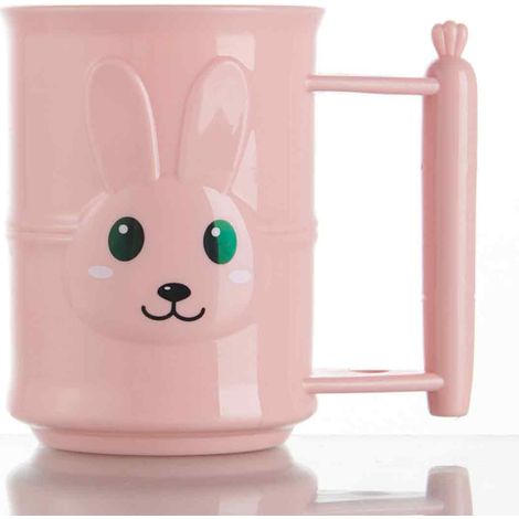 Gobelet porte-brosse à dents et dentifrice créatif à motif lapin, pour salle de bain, rose (1/5)