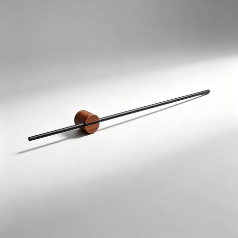 Barre porte-serviettes réglable en bois de noyer, ronde 40 cm/15,7 po) (1/5)