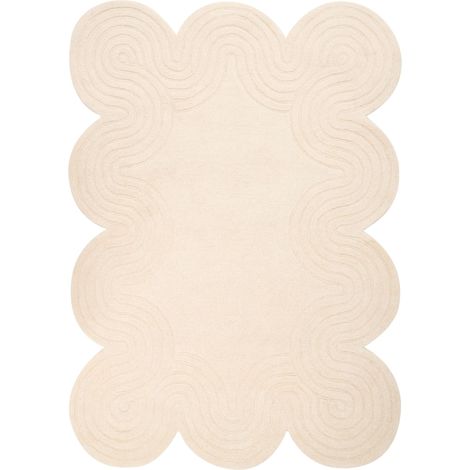 Tapis en Laine Fait Main Forme Irrégulière 160 x 230 cm Beige Malvan (1/5)