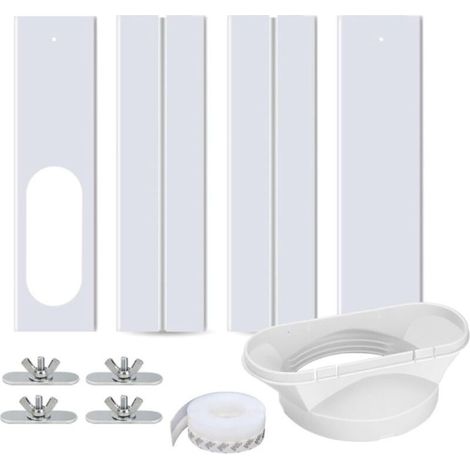 Kit per condizionatore portatile da finestra con accoppiatore, guarnizione regolabile per finestra per condizionatore, kit di ventilazione per tubo di scarico, universale per condotti (1/5)