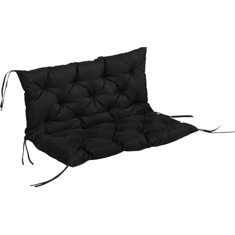 AMXCNOY Coussin pour banc 3 places 100 x 98 x 8 cm, avec attaches, coussin d'assise, coussin pour chaise d'intérieur/extérieur, galette de siège, coussin pour banc de jardin, banc de jardin, balancell (1/5)