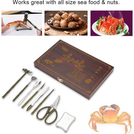 Set d'Outils pour Fruits de Mer en Acier Inoxydable, 8 Pièces pour Crabe et Homard, Idée Cadeau (1/5)