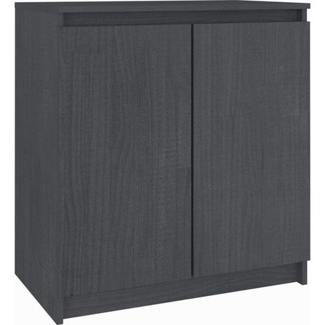 Buffet bas Commode salon,Armoire latérale Gris 60x36x65 cm Bois de pin massif -25000 (1/5)