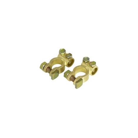 Lot de 2 Cosses de Batterie 12V 24V, Connecteurs Universels pour Voiture et Camion, Bornes Positif et Négatif, Fixation Rapide et Sûre (1/4)