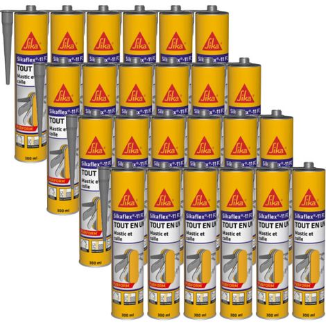 Lot de 24 mastics colle multi-usages SIKA Sikaflex 11 FC Purform - Gris béton - 300 ml (1/5)