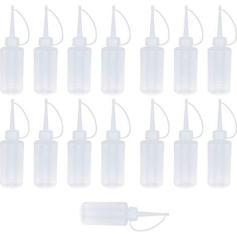 Flacon d'huile vide 120ML avec bec pointu et couvercle pour machine à coudre - Lot de 15 pièces (1/5)