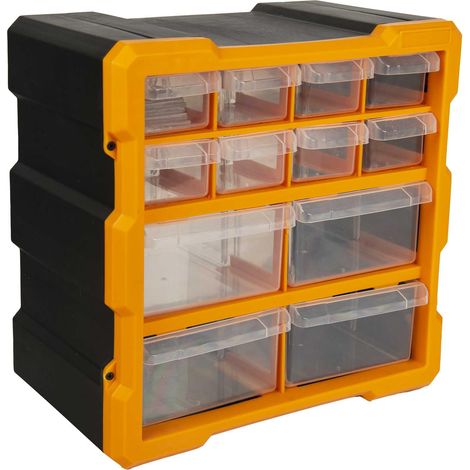 Tour de Rangement Robuste Noir/Orange 26,2 x 15,7 x 26,7 cm Noir (1/5)
