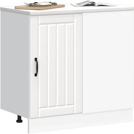 Meuble de Cuisine Bas Lucca Blanc en Bois d'Ingénierie (1/5)