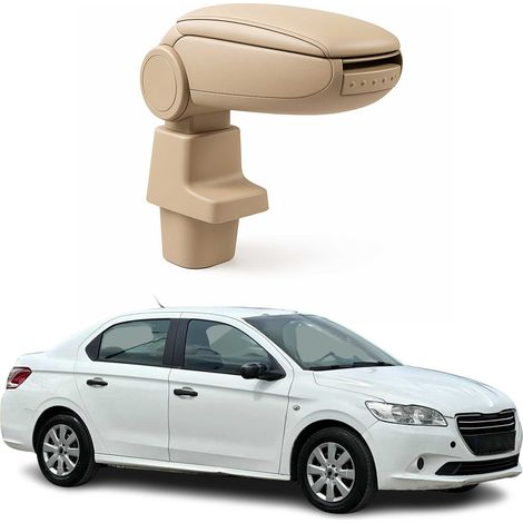 OMAC Armlehne für Peugeot 301 2012-2021 - Snap-On - ABS + Kunstleder - Keine Bohrung oder Installation - Einfache Montage Beige (1/5)