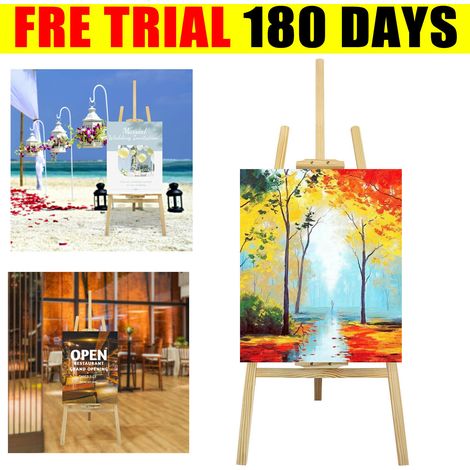 Wooden A-Frame Studio Easel Artist Adjustable Foldable Canva Painting Holder DIY (1/5)