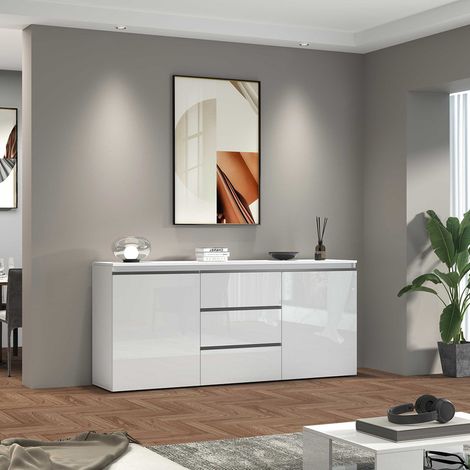 Buffet/bahut moderne 180 cm blanc brillant Maeva (1/5)