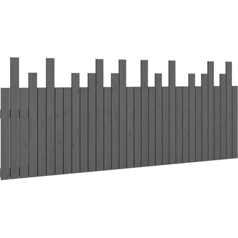 Wall Headboard Grey 204x3x80 cm Solid Wood Pine vidaXL