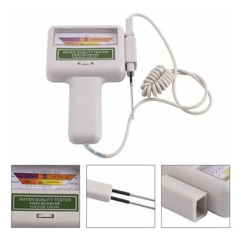 Testeur Chlore Piscine, 7,27,8 pH Analyseur Chlore PH Piscine Testeur de Chlore Électronique Kit Testeur Eau Piscine Portable Mesure Automatique Chlore pour Piscine (1/5)