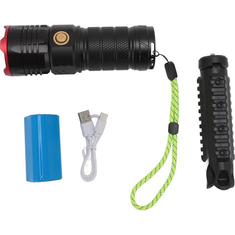 Toivize 10000mAh Akku-Taschenlampe, Weißer Laser, Zoom, IPX8 wasserdicht, robustes Aluminiumgehäuse für Outdoor-Camping und Sicherheit (1/5)