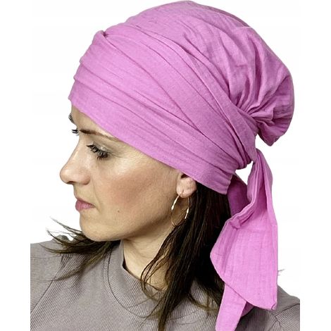 Pañuelo para la cabeza Lara 017 para mujer, confeccionado en muselina, transpirable incluso después de la quimioterapia. (1/5)