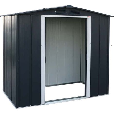DURAMAX Metall-Gerätehaus Eco 1,8x1,2m Gerätehaus aus Metall in Anthrazitgrau, Geräteschrank mit 0,31 mm Wandstärke Gartenhaus (1/4)