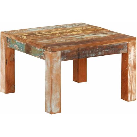 vidaXL Coffee Table 55x55x35 cm Solid Wood Reclaimed (1/5)