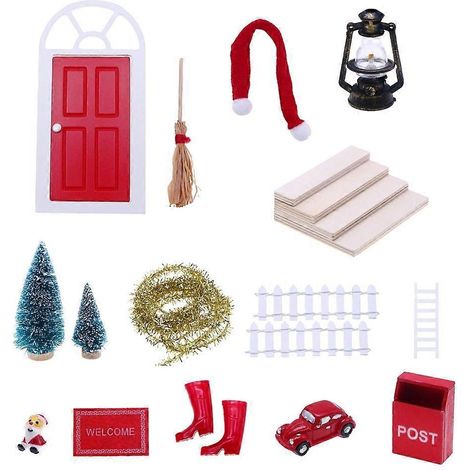 Ensemble de meubles de maison de poupée de Noël, jouet mignon pour enfants, décoration de maison de poupée de simulation (1/4)