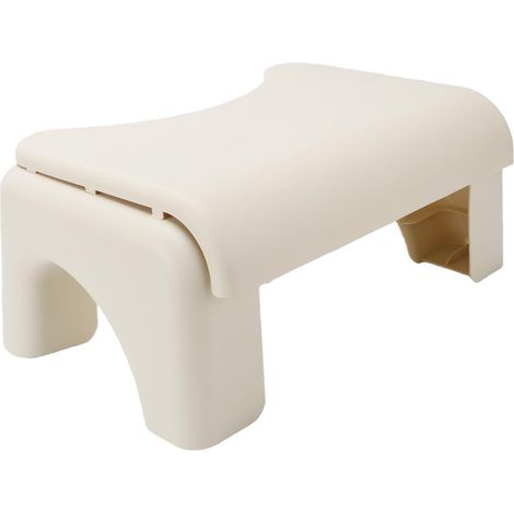 Toilet stool, Bathroom step stool, PP plastic (Cream white) (1/5)