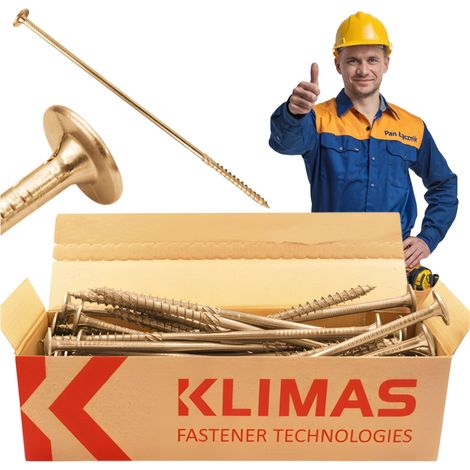 Vis à bois 8x260 - Tête plate Torx - 50 pièces - Résistantes et durables - Idéales pour le bricolage