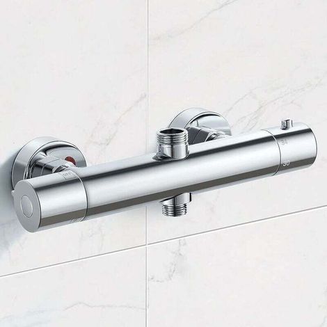 Mitigeur thermostatique pour colonne, robinet de douche en laiton haut G3/4 Bsp + bas G1/2 Bsp (1/4)