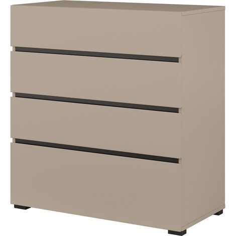 Comò HAVANA beige e nero – 4 cassetti – Eleganza moderna e contenimento compatto