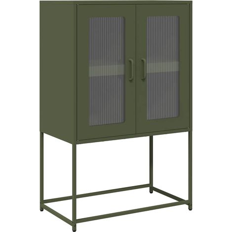 Maison Exclusive - Credenza Verde Oliva 68x39x107 cm in Acciaio