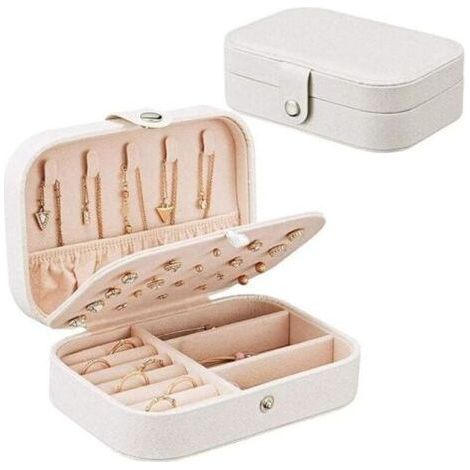 Double Layer Jewelry Box for Women, Small Jewelry Box, Ring Earring Storage Box Gift（Pink）