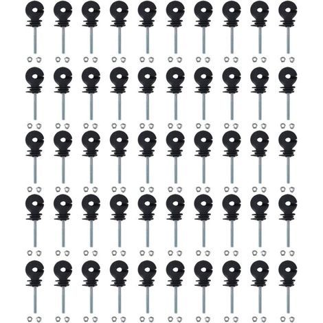 Pack of 50 electric fence insulators, screw-in ring insulators, electric fence accessories, grid system accessories, ring insulator tube for animal husbandry (1/4)