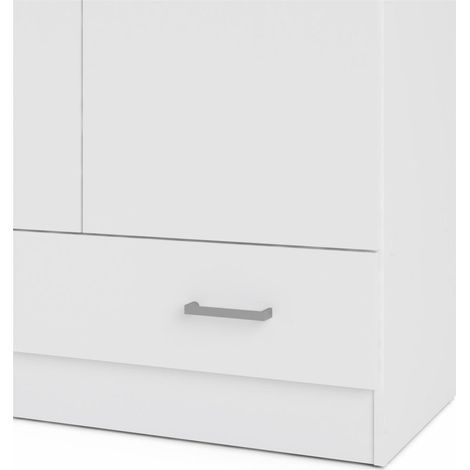 Dmora – Armoire 2 portes battantes 1 tiroir – Structure en tôle laminée – Dimensions 79 x 170 x 35 cm – Blanc – Résistante aux chocs et rayures