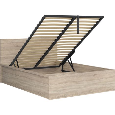 Letto con contenitore con base Edwin marrone 140x200 (1/4)