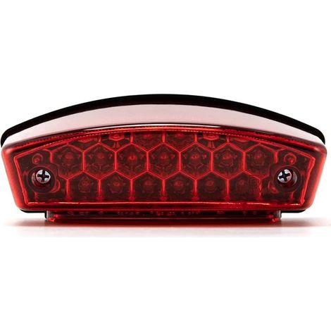 Feu arrière moto universel 12V 21 LED Moto Feu blanc de plaque d\'immatriculation Feu arrière rouge de stop (B) (1/4)