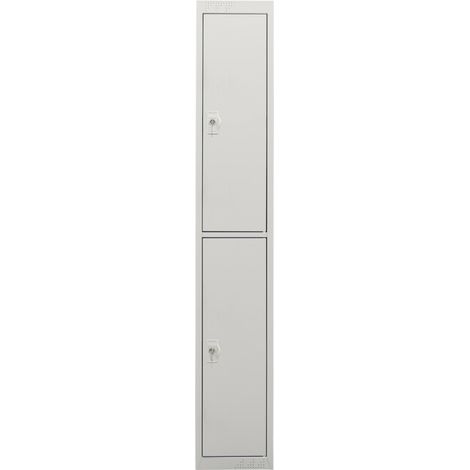 Armoire-vestiaire STIER, 2 casiers, 1 800x300x500 mm, gris clair (1/3)